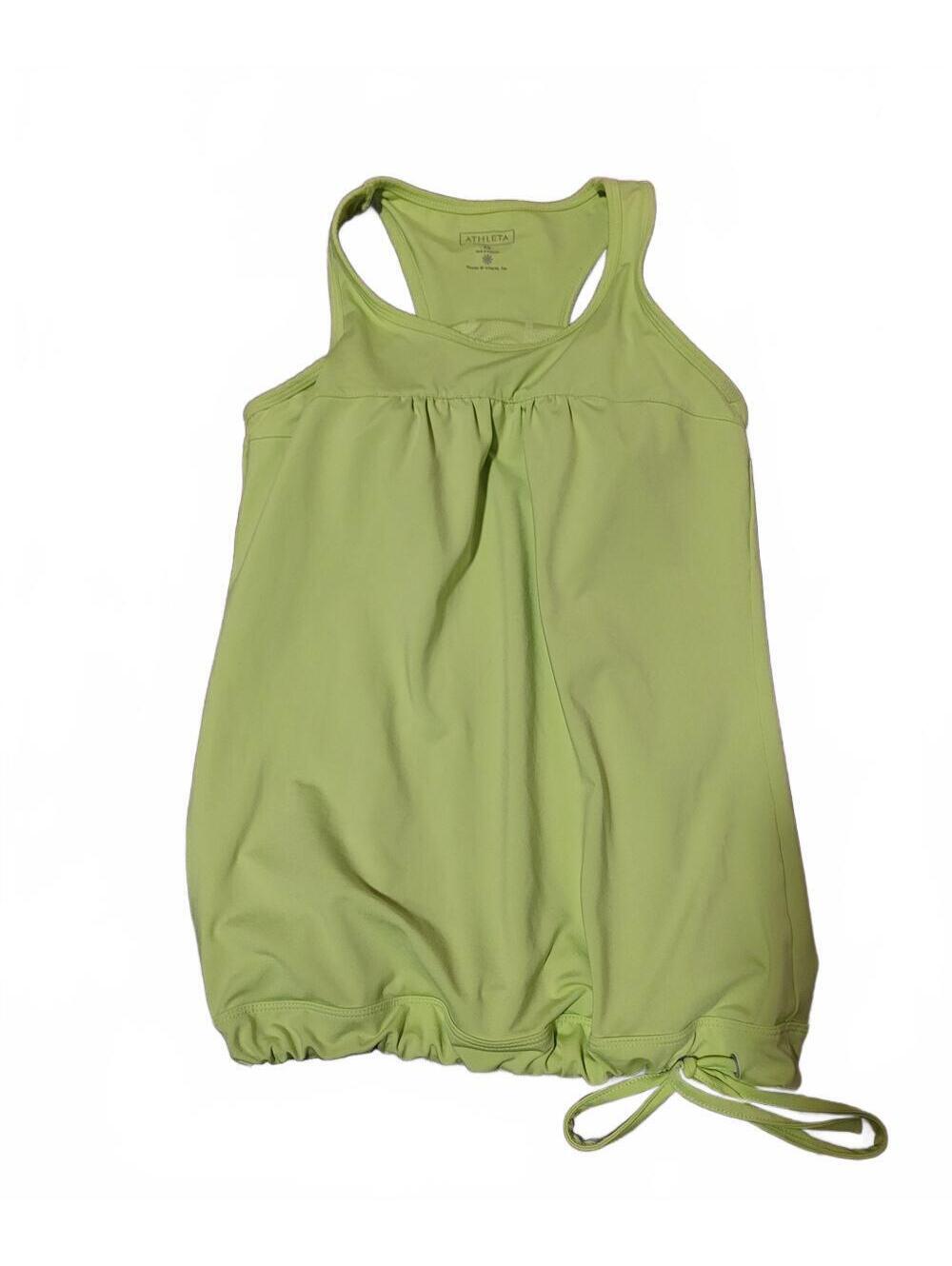 Athleta Lime Green Racerback Athletic Tank Shelf Bra Sixe XS
